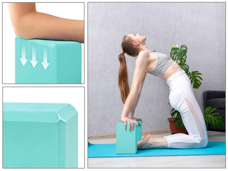 EXERZ Yoga Blocks 2pcs Gym Bricks High Density EVA Foam 9 x 6 x 3 inches - Image 3